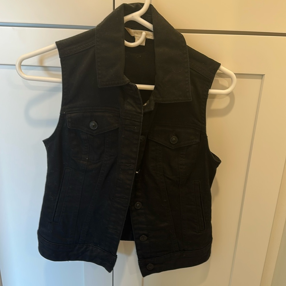 Boston proper black jean vest
